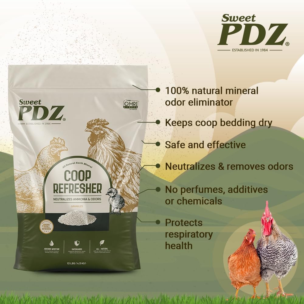 - Coop Refresher - Zeolite Odor Eliminator - Essential Chicken Coop Accessory...