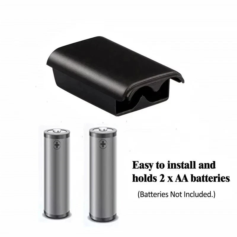 AA Battery Back Cover Case Shell Pack For Xbox 360 Wireless Controller Black