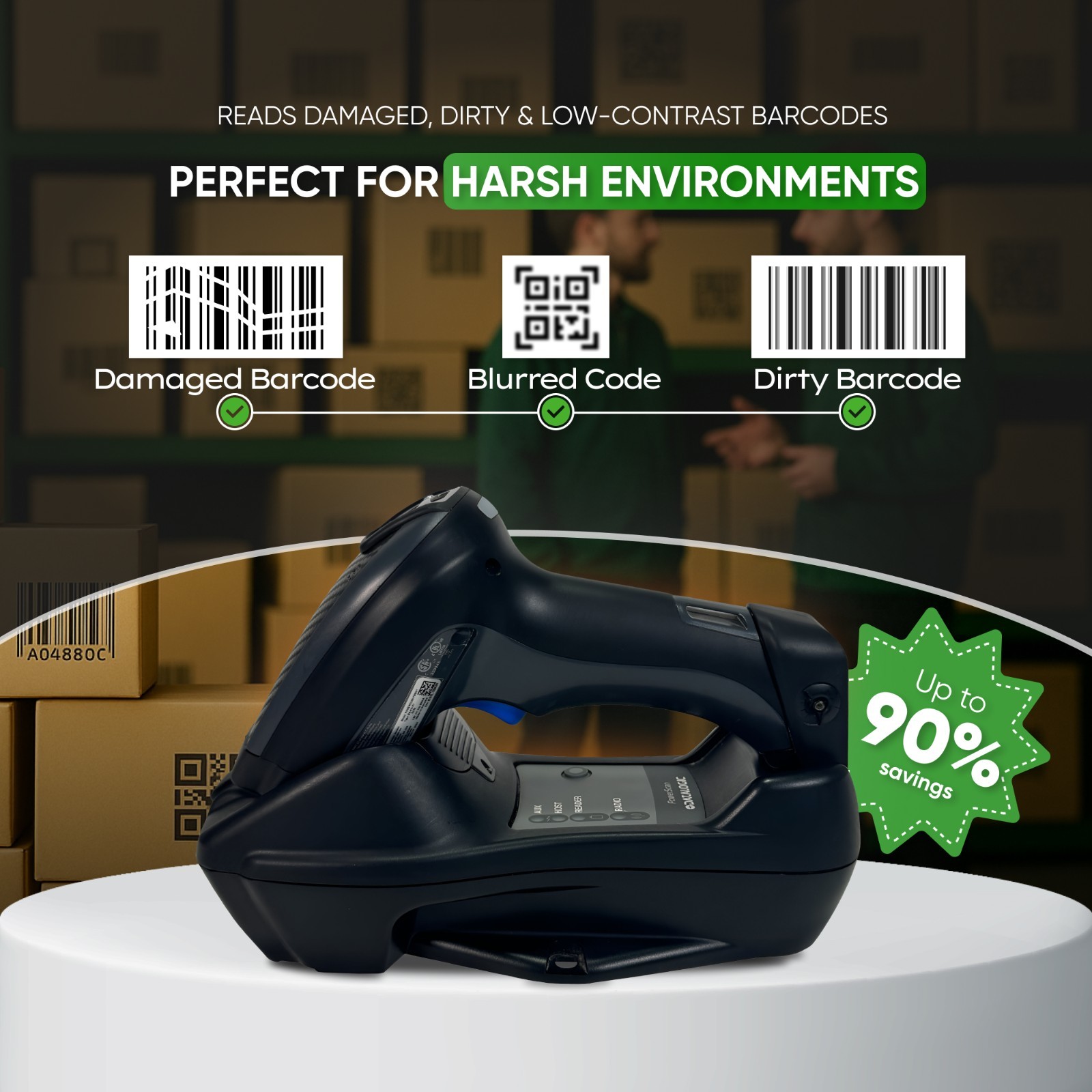 Barcode Scanner w/BC8030 910 Mhz Base - Similar to Datalogic POWERSCAN M8300🔥