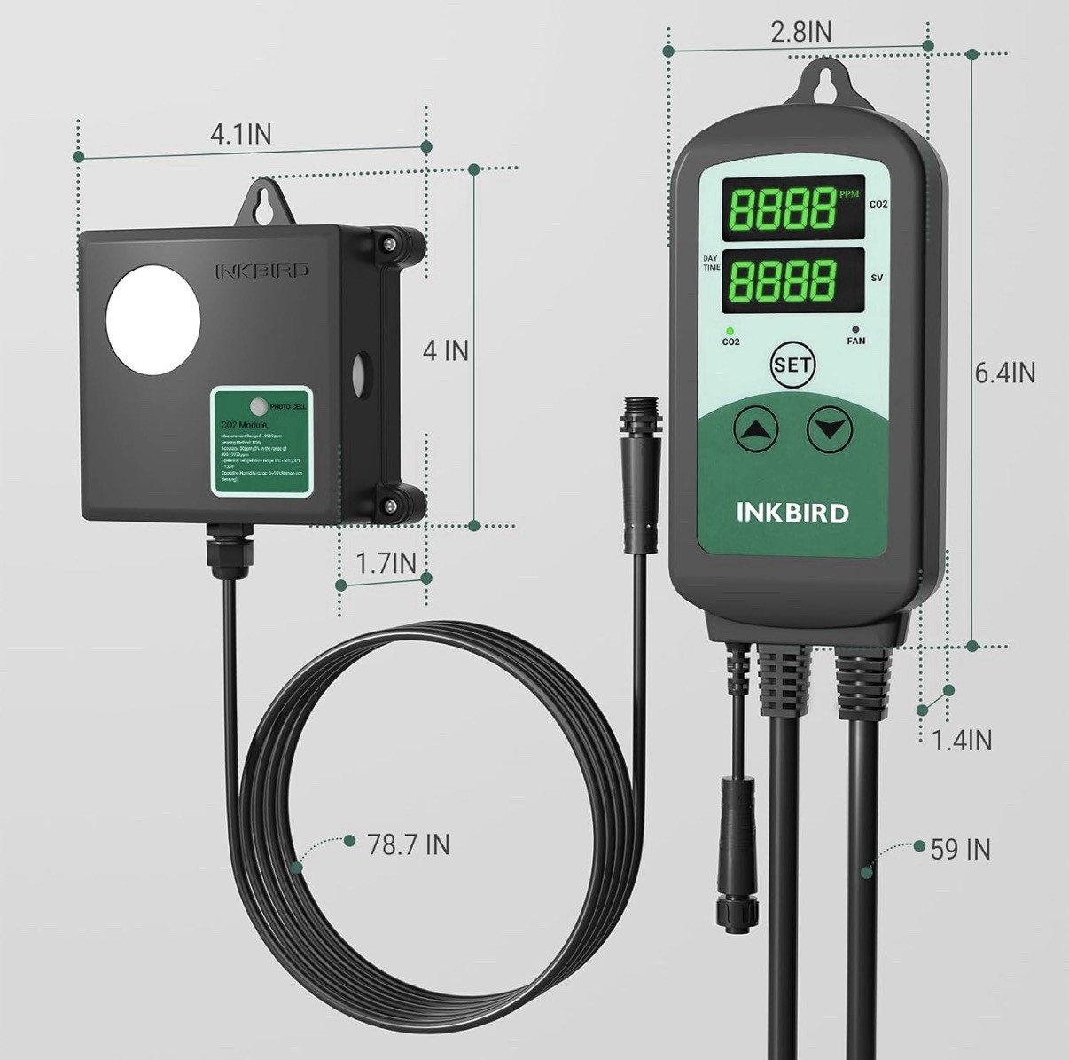 ICC-510 CO2 Controller CO2 Meter Dual Plug Carbon Dioxide Controller Fit with...