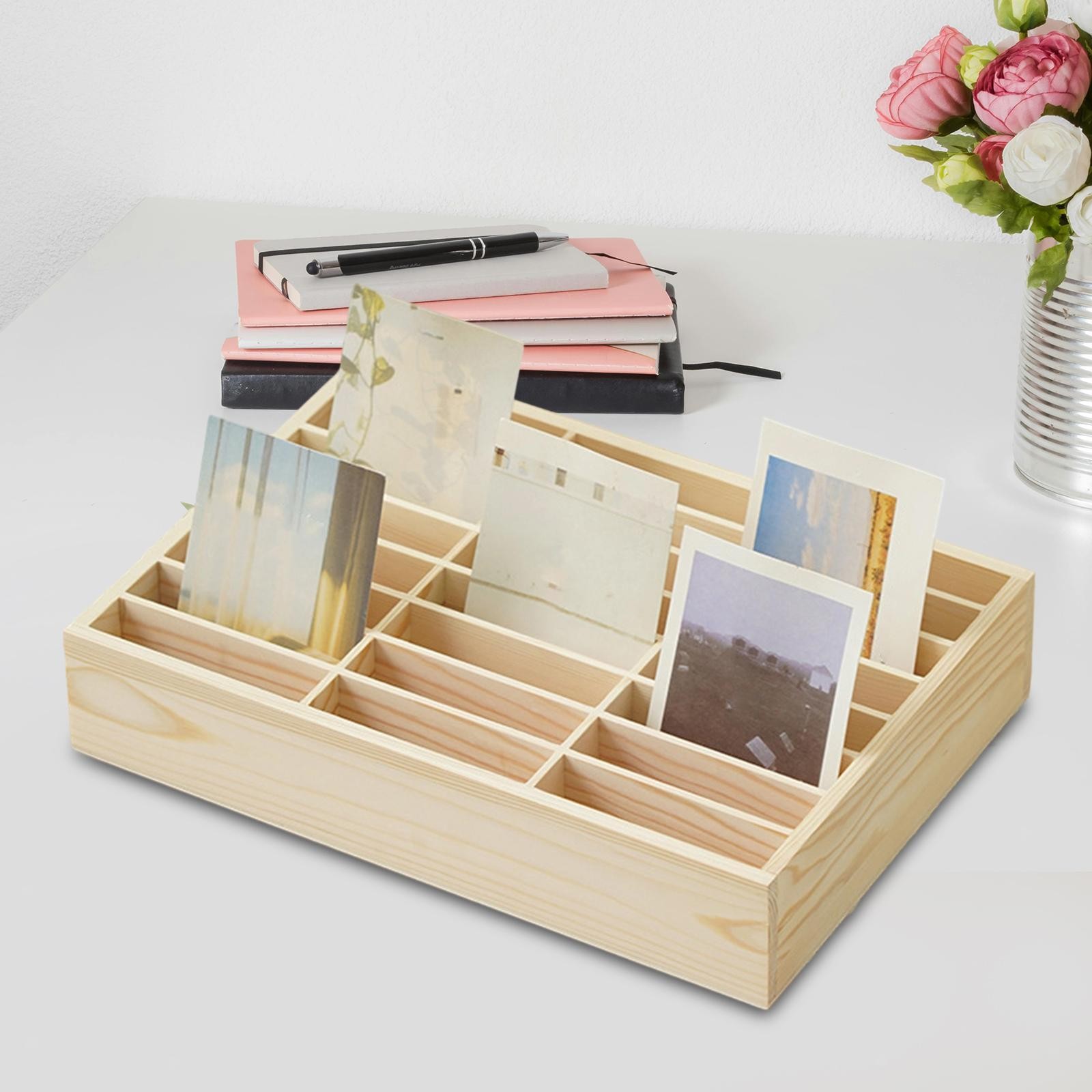 Wooden Cell Phones Storage Box Cell Phone Holder for Classroom Office School