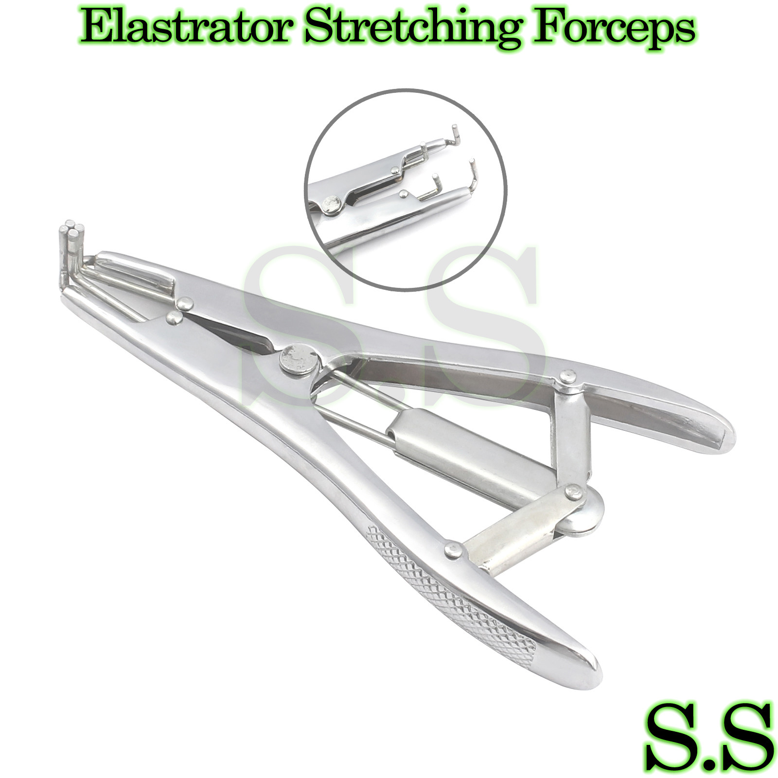 Elastrator Stretching Forceps Silver Veterinary Instruments