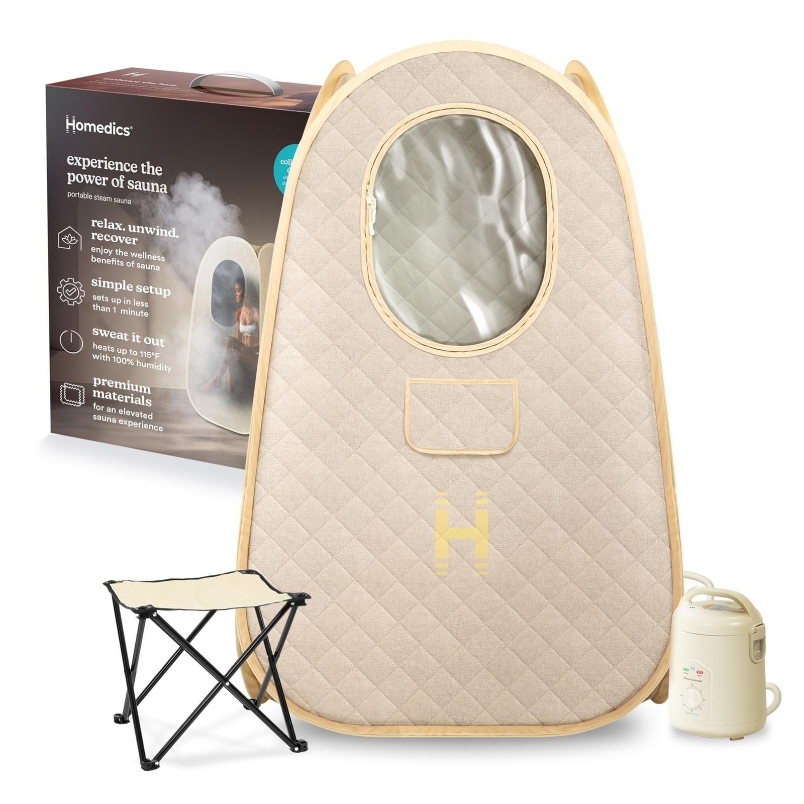Homedics Portable Sauna – Collapsible Personal Steam Sauna for Stress Reli