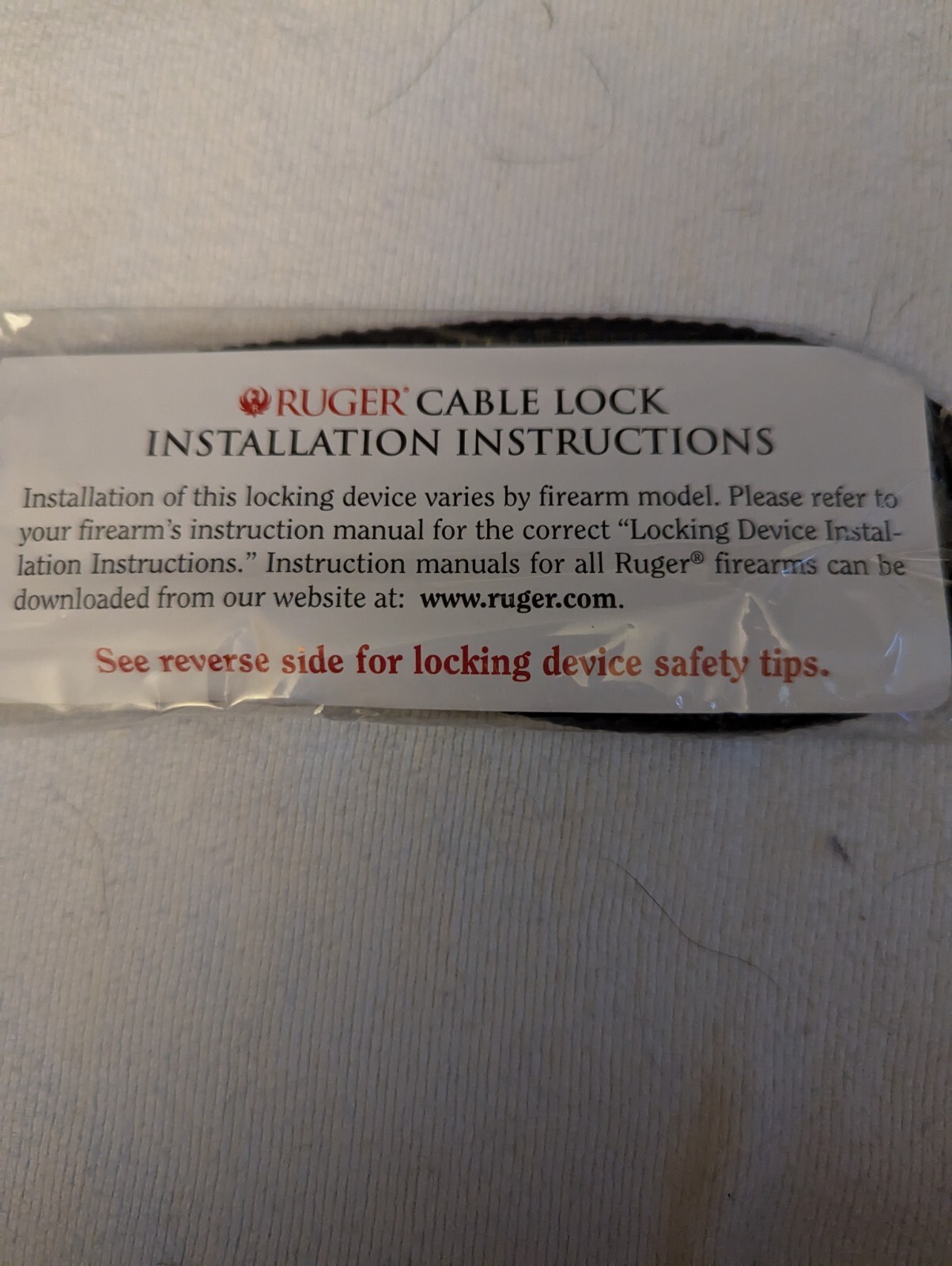 Gun Lock Ruger Firearm Gun Safety Cable Lock