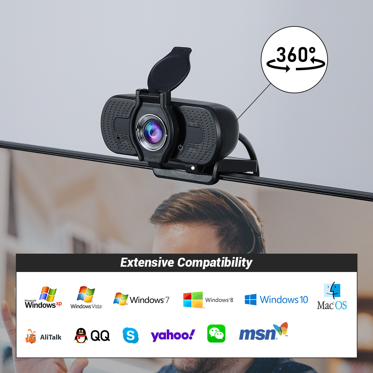 1080P Full HD USB Webcam for PC Desktop & Laptop Web Camera with Microphone/FHD