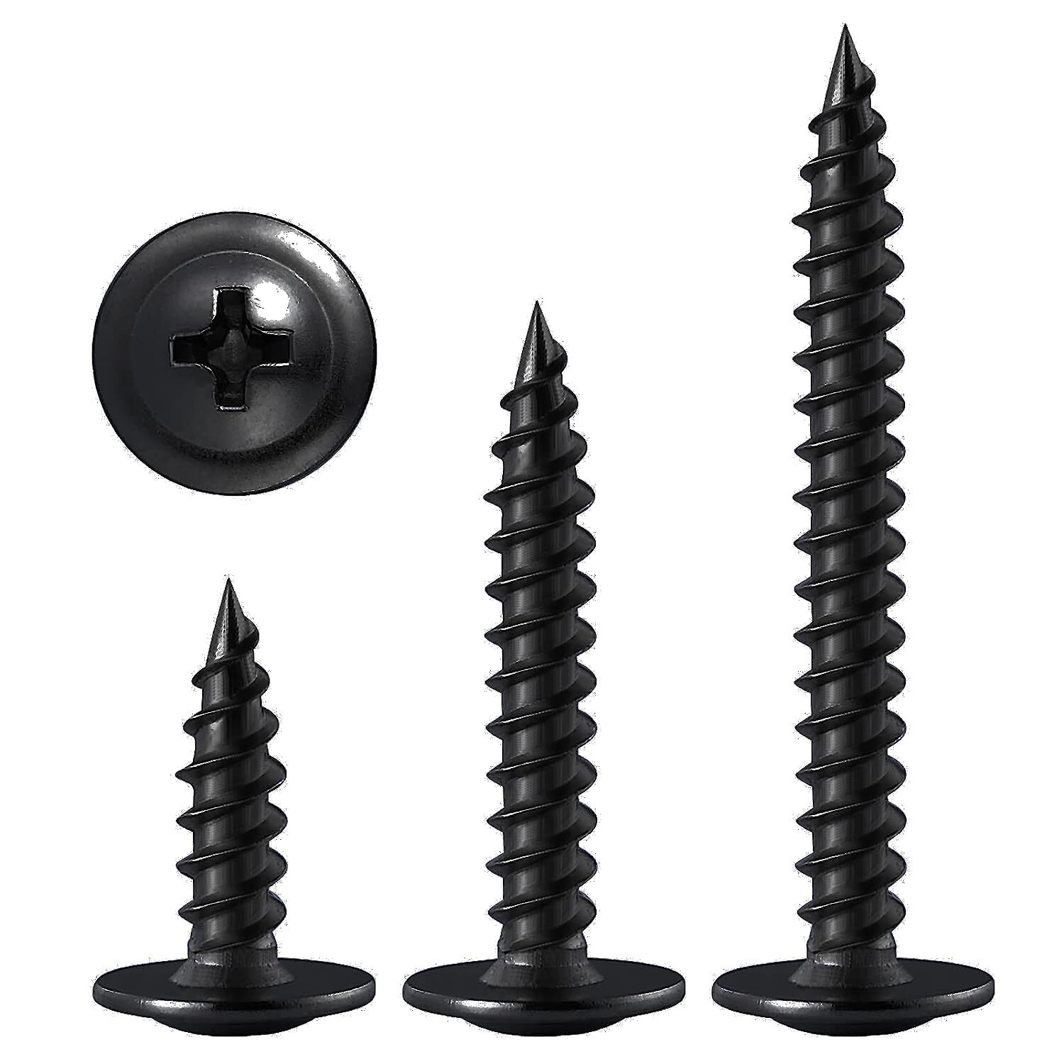 Modified Truss Head Self piercing sharp point Screws #8x 1/2"- 3" K-Lath Black