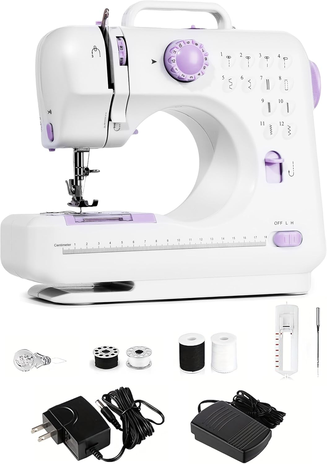 Portable Sewing Machine for Beginners,Maquina De Coser,Purple | 12 Stitches,2