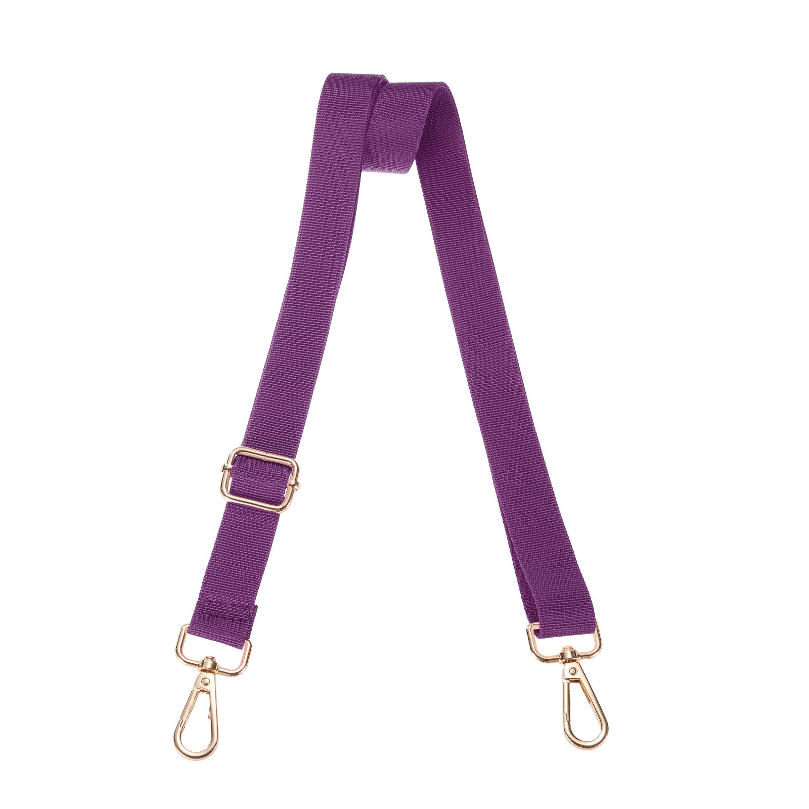 Shoulder Strap 2.5cm Wide Crossbody Strap, Purple, Light Gold Buckle