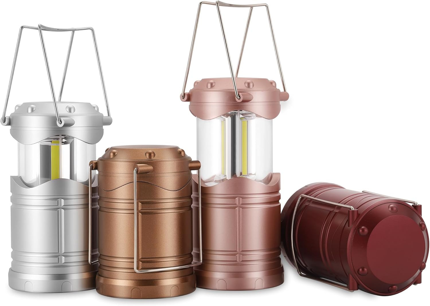 4PC LED Camping Lantern,Battery Powered Flashlight for Power Outages-Collapsible