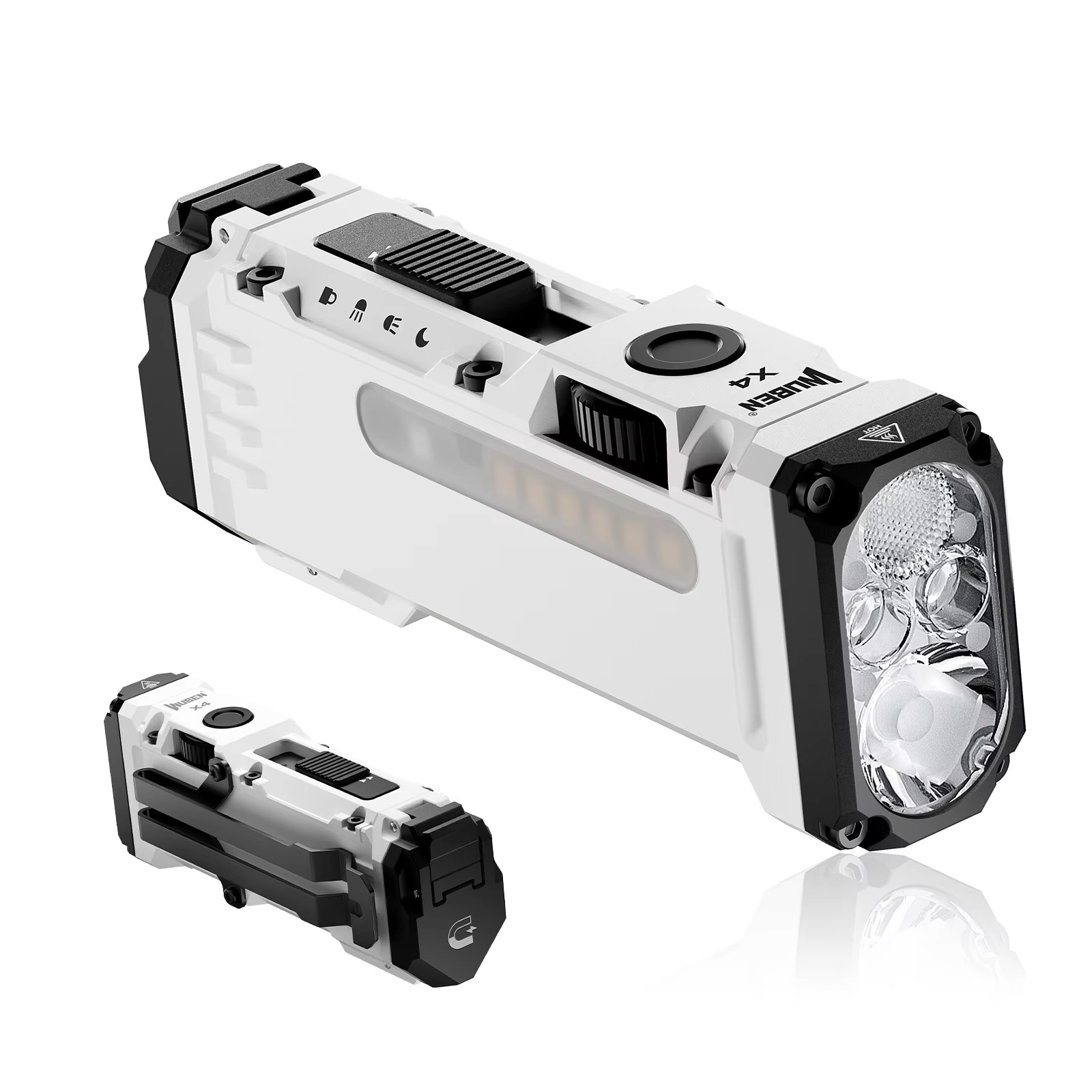 WUBEN X4 EDC Flat Flashlight with RGB Light, 1500 Lumens Mini Flashlight