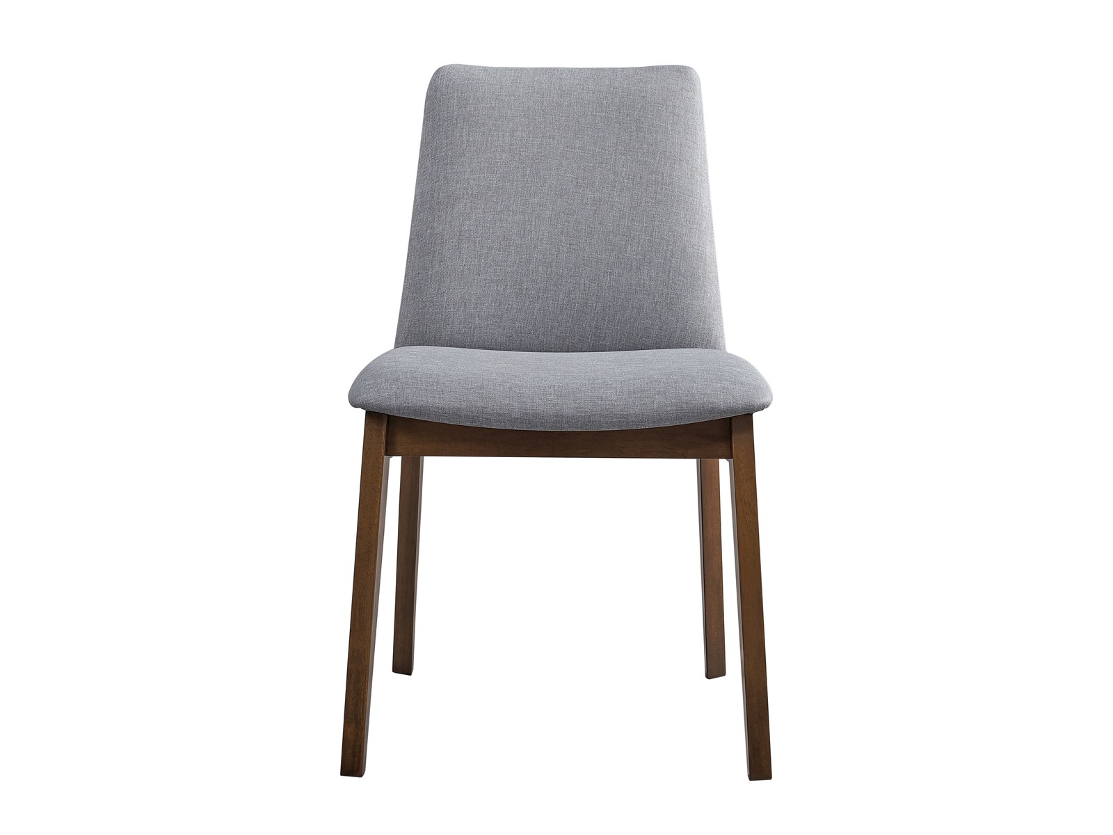 Kaela Light Gray Fabric & Walnut Finish Side Chair