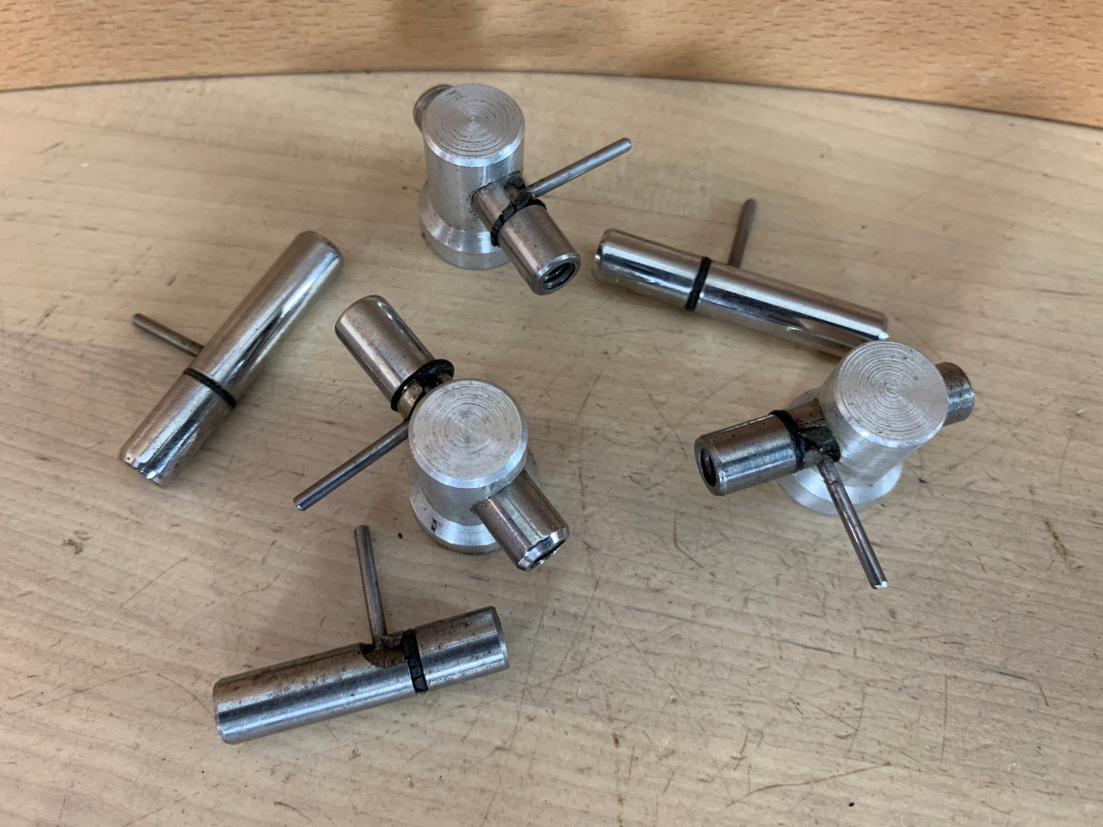 Mixed Lot of 6x Single Point Snare Drum Tube Lugs and Parts Mystery Brand Custom