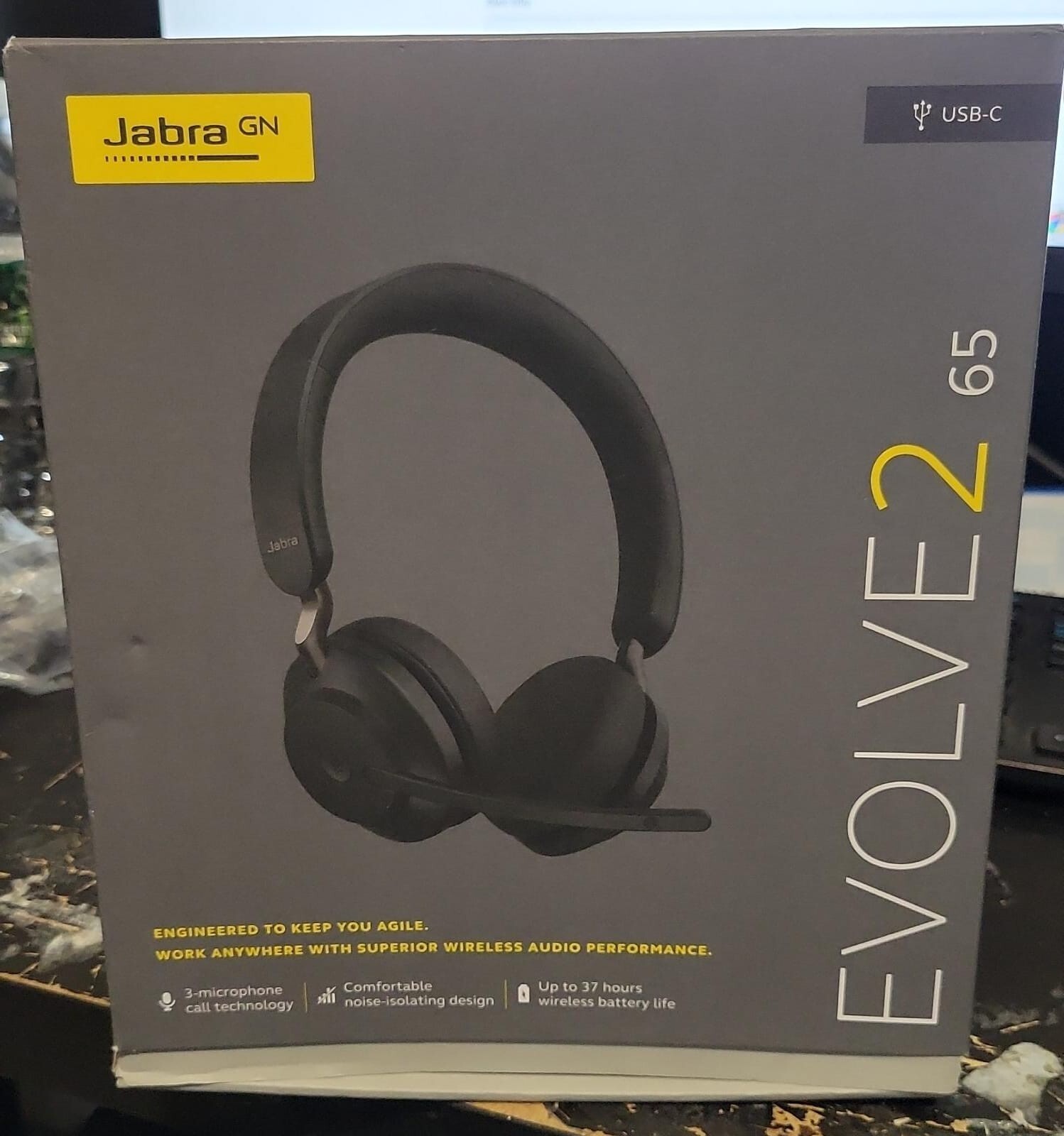 Jabra Evolve2 65 USB-C UC Stereo - Black Wireless Headset
