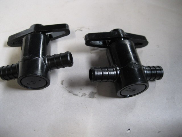 2 qty, THC 28879 1/2" Barbed End Straight Stop Valve