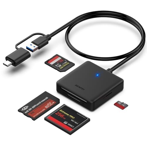 USB C USB 3.0 Memory Card Reader 4 in 1 SD Micro SD MS CF Adapter for MacBook