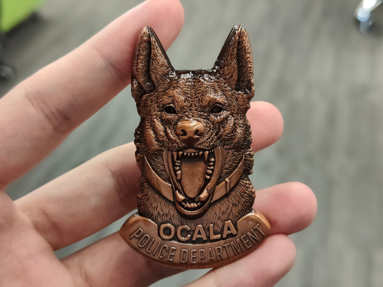 Ocala PD 2025 K-9 3d Challenge Coin 2.5" - Copper