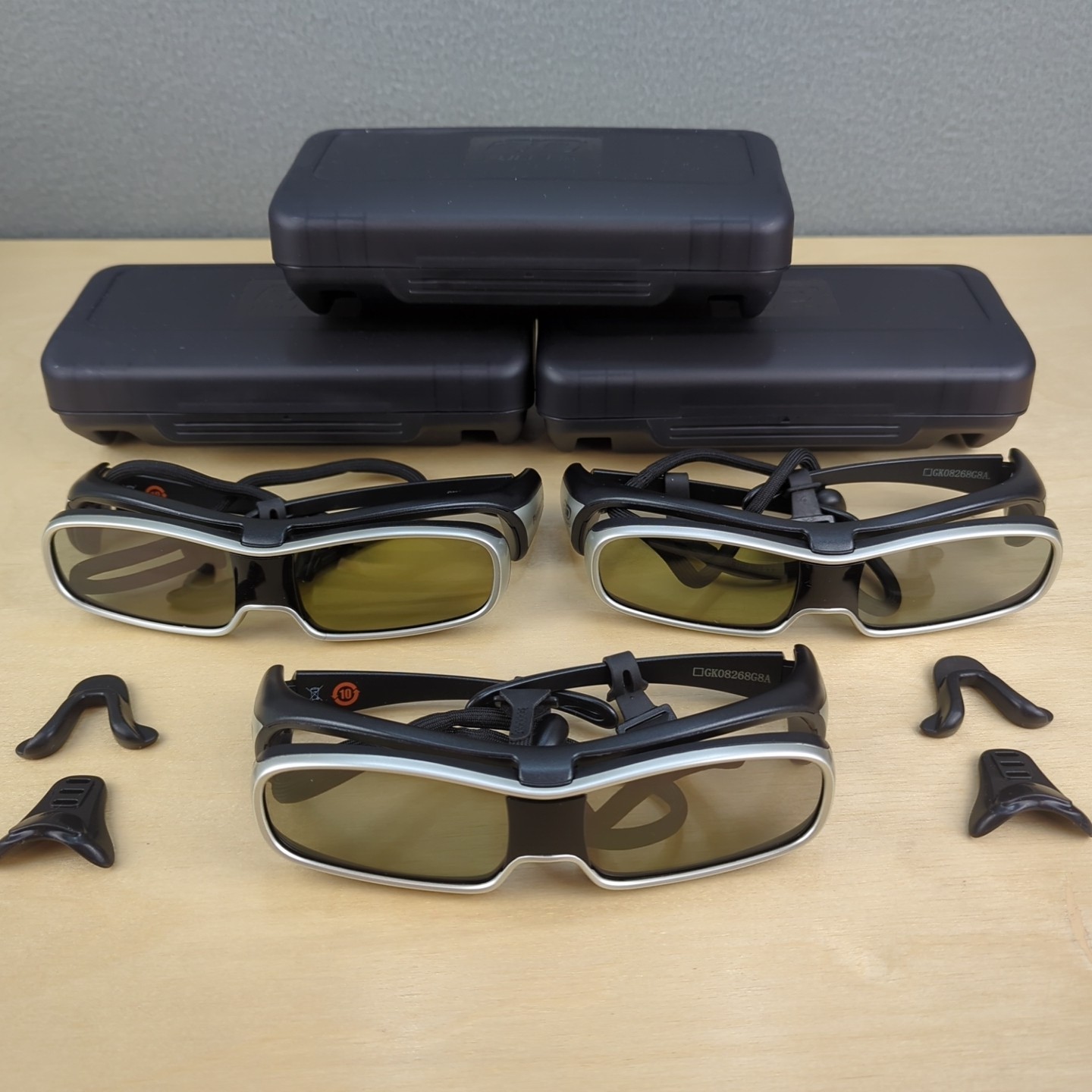 LOT of 3 Panasonic TY-EW3D10 3D Full HD Glasses w/ Cases