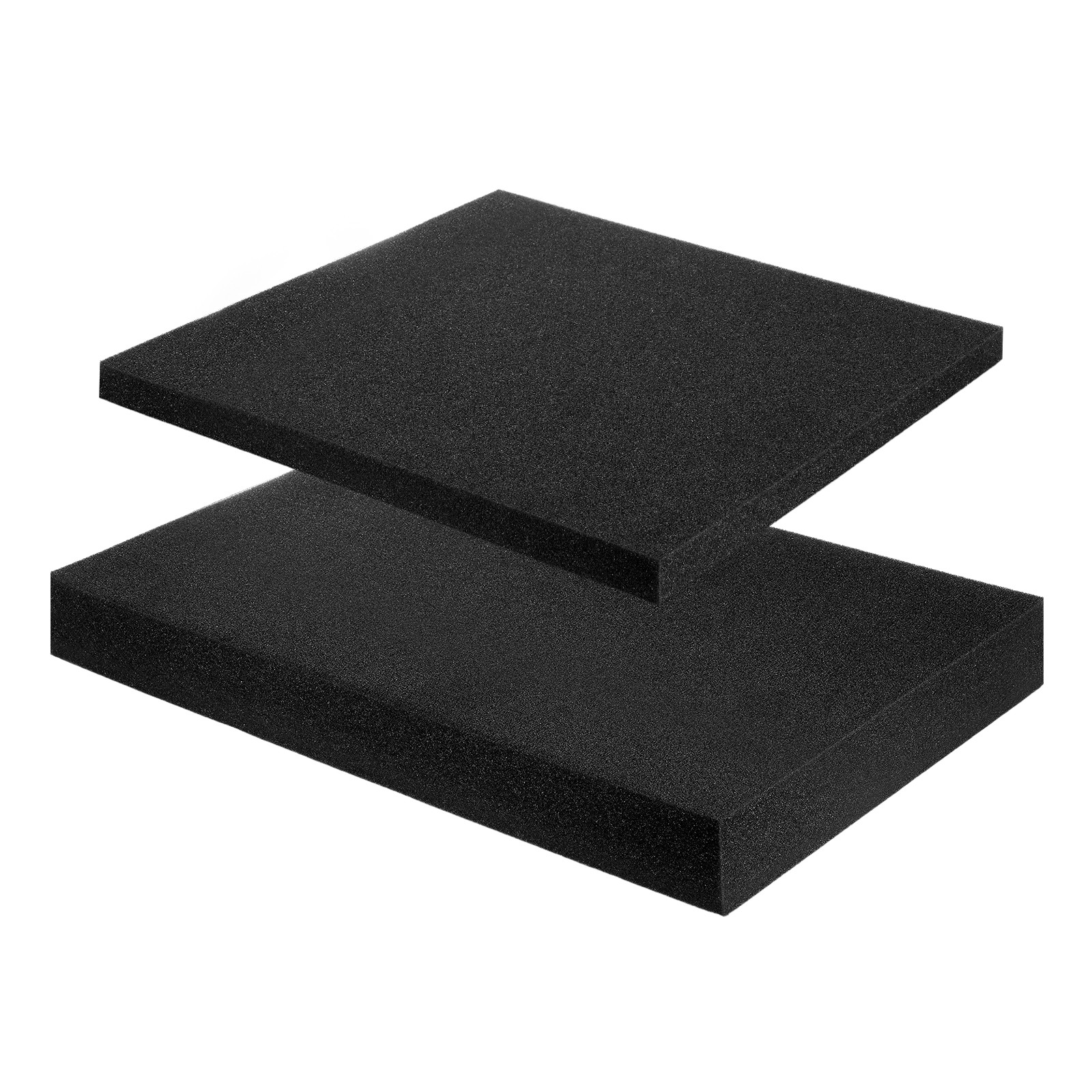 16"Lx8"Wx2"T & 12"Lx12"Wx1"T Polyurethane Foam Inserts(Black, 2pcs)