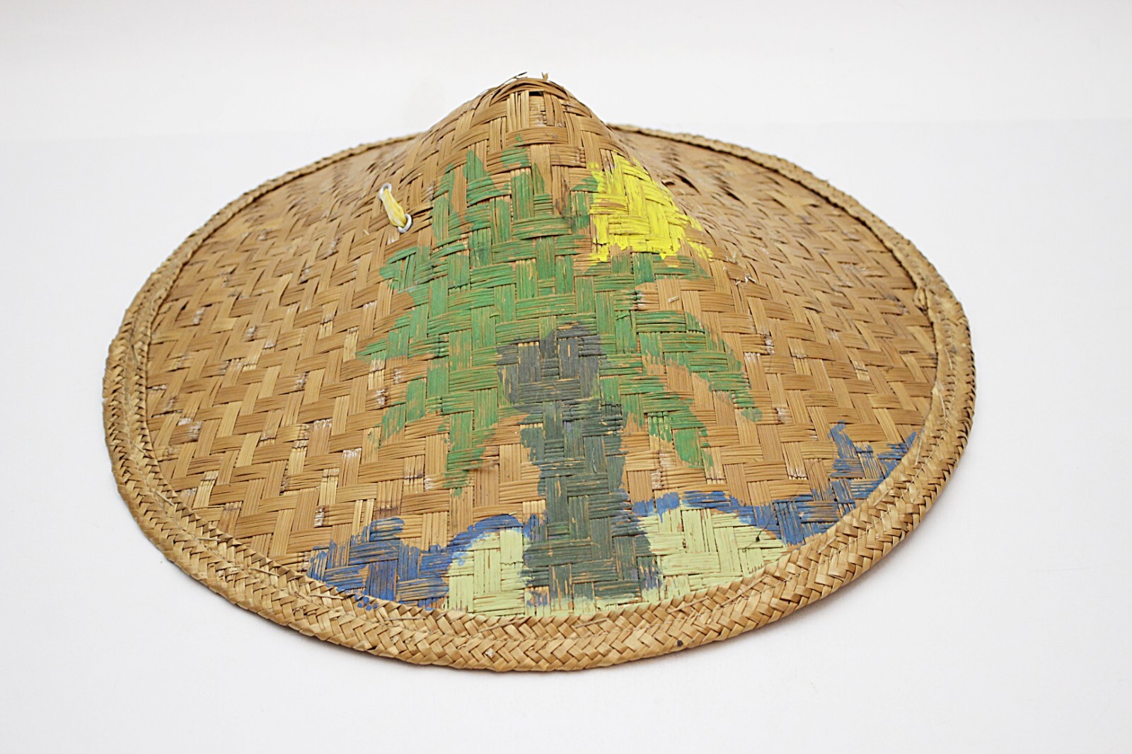 Vietnamese Leaf Hat Non La Bamboo Woven Vintage Original from Vietnam c1960s 70s