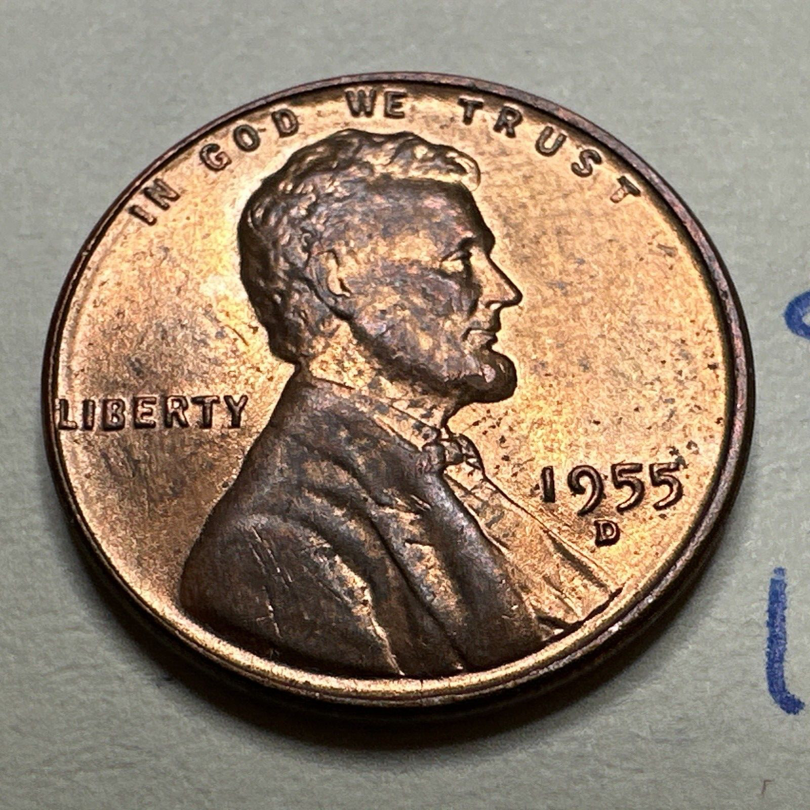 1955-D Lincoln Wheat Cent Penny 8807N