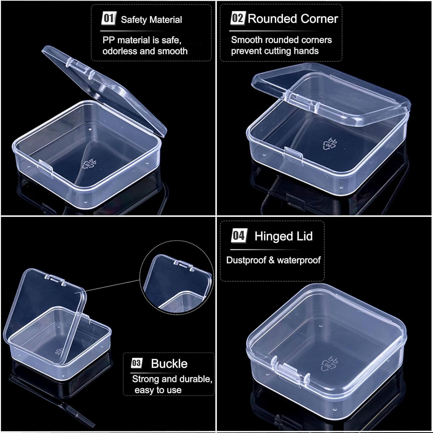 46Pcs Bead Organizer Set, Premium Small and Medium Clear Plastic Storage Boxes f