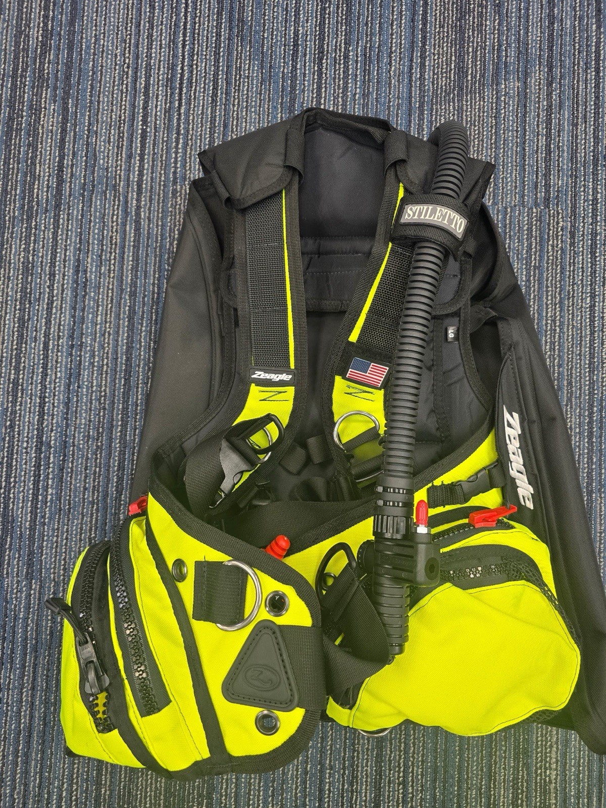 Zeagle Stiletto BCD Scuba Buoyancy Compensator, Large Size Yellow