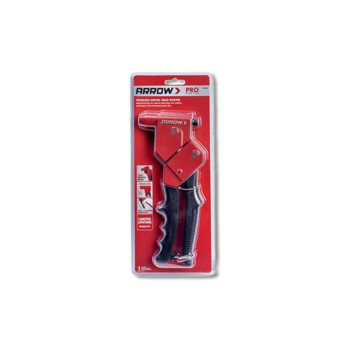 Arrow Metal Headless Rivet Tool Black/Red RT300S