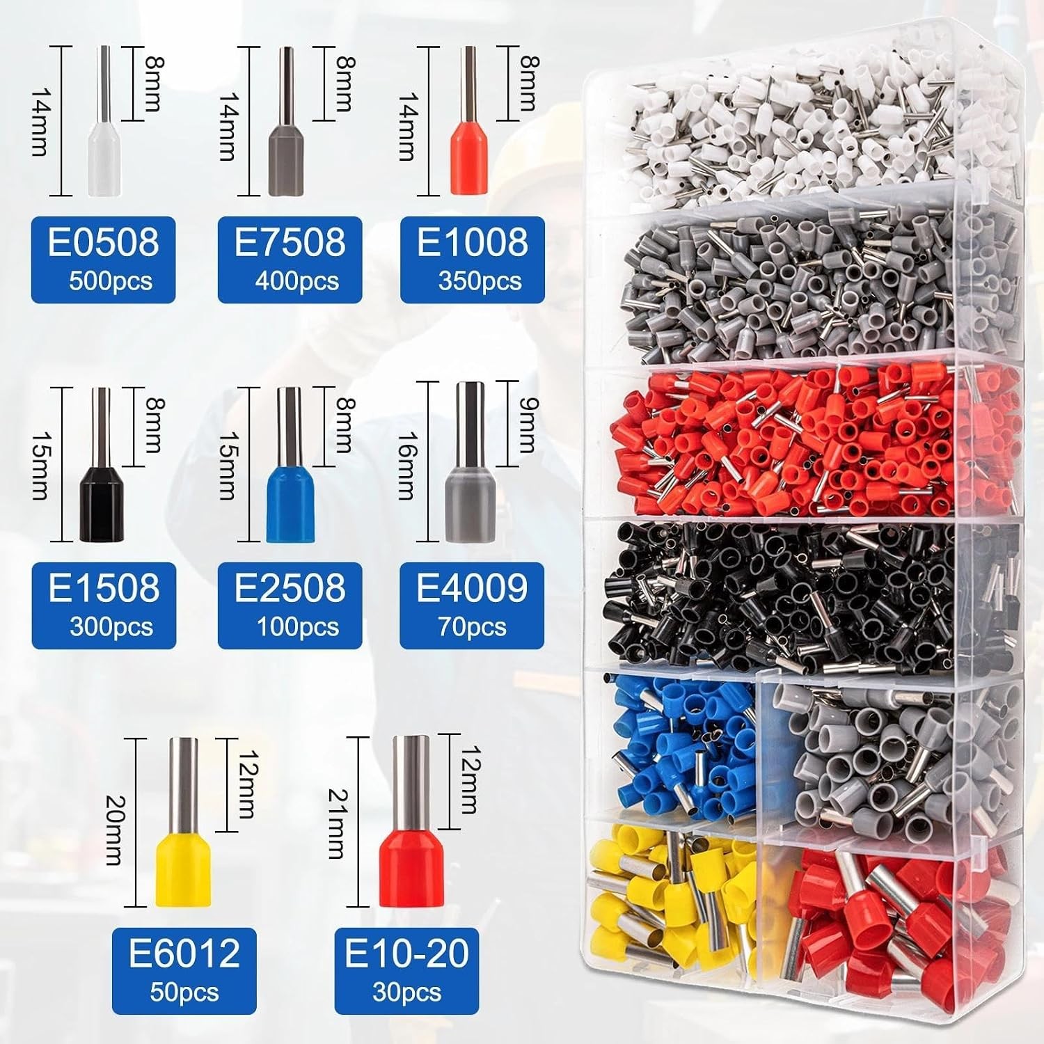 Ferrule Crimping Tool Kit,Wire Ferrules Kit Crimper Pliers with1800PCS Wire Ends