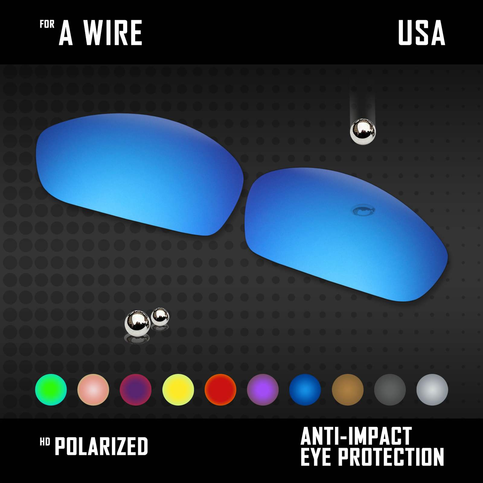 Anti Scratch Polarized Replacement Lens for-Oakley A Wire Sunglasses