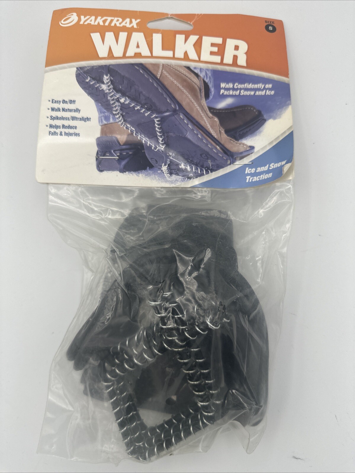 Yaktrax Walker Traction Cleats for Walking Snow & Ice 1 Pair Size S Mens 5-8.5
