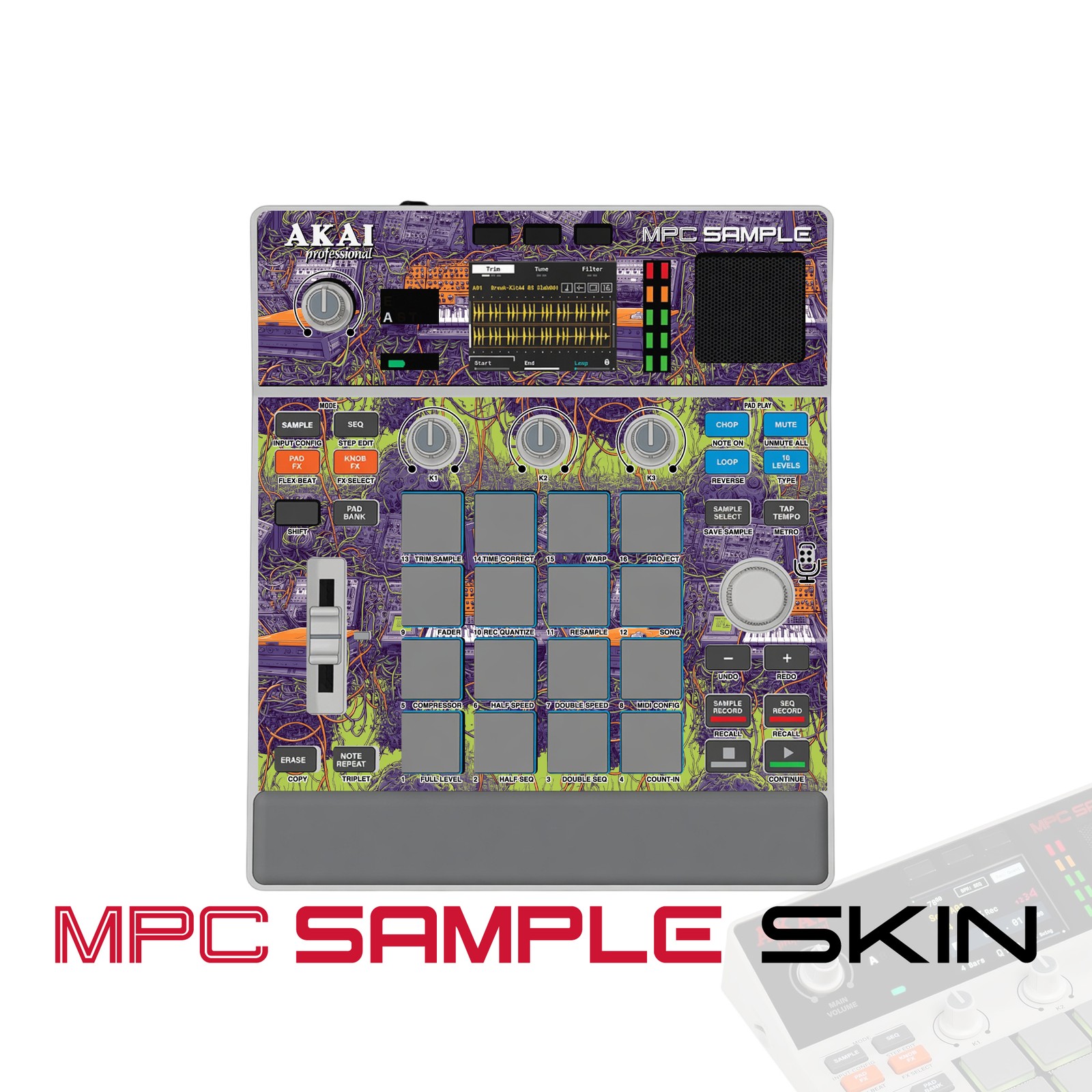 Akai MPC Sample Skin / violet tangle storm