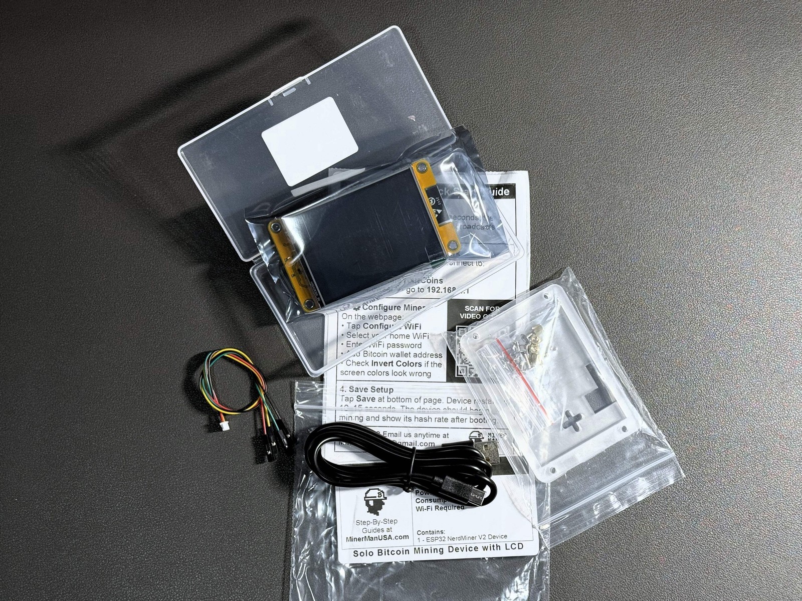 4x Bundle – NerdMiner V2 Bitcoin Solo Mining Kit | Includes Cradle Stand