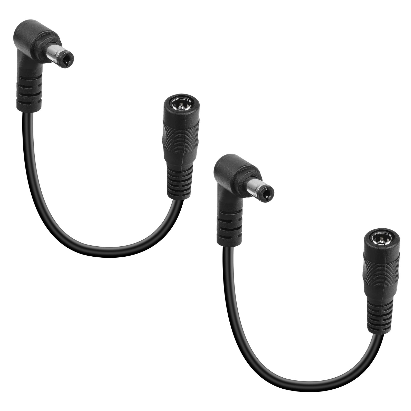 12V CCTV DC5.5x2.1mm Right Angle Male to Female Extension Cable Cord 2Pack
