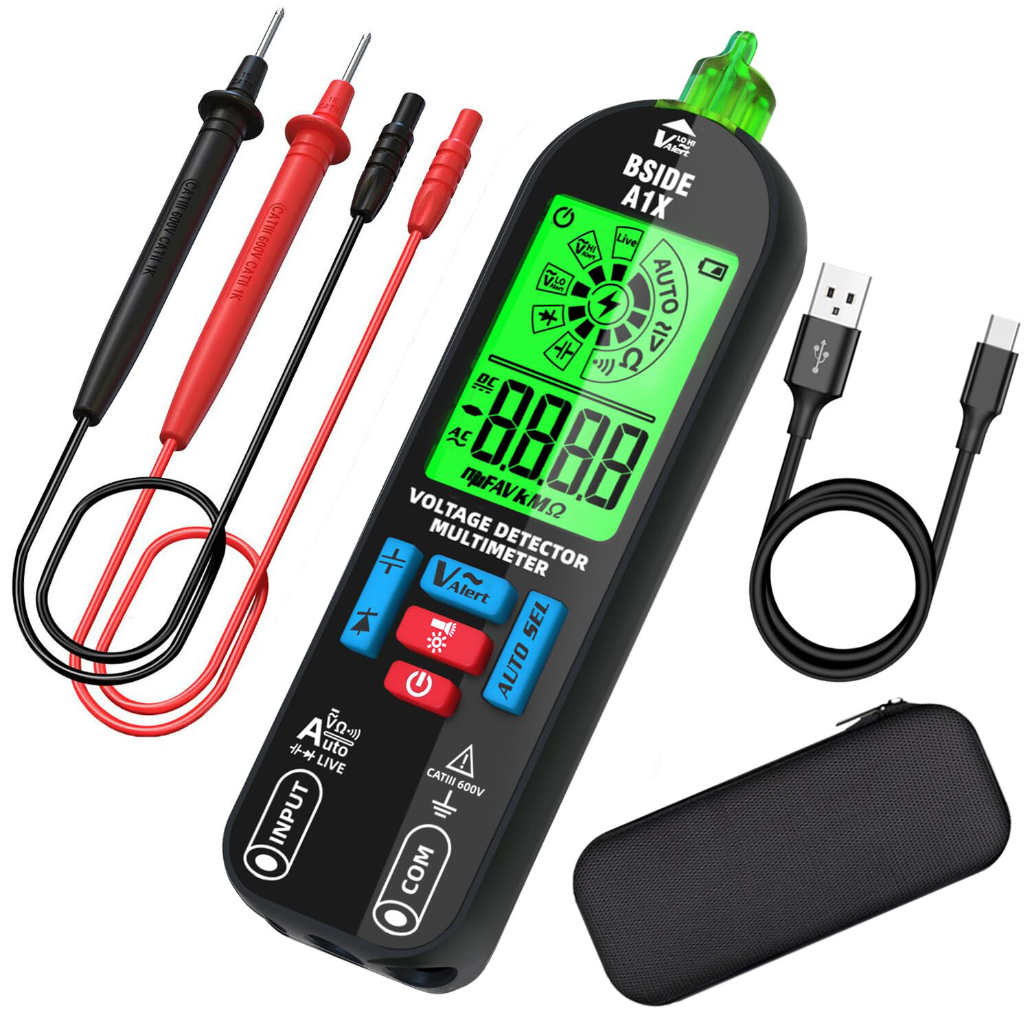 Intelligent Digital Multimeter Auto Ranging Rechargeable Non-Contact Volt Tester