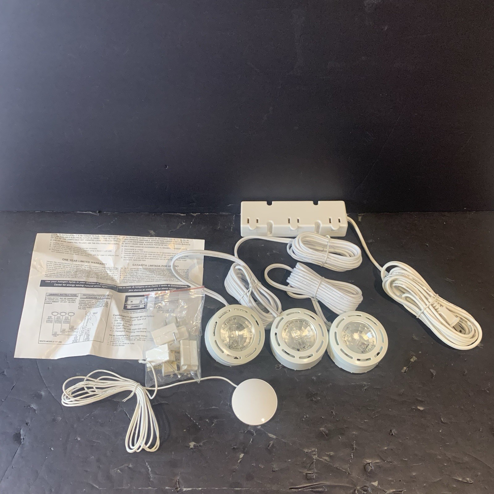 Hampton Bay 120v Combilight Halogen Accent Light Kit Under Cabinets 3 Ct NEW