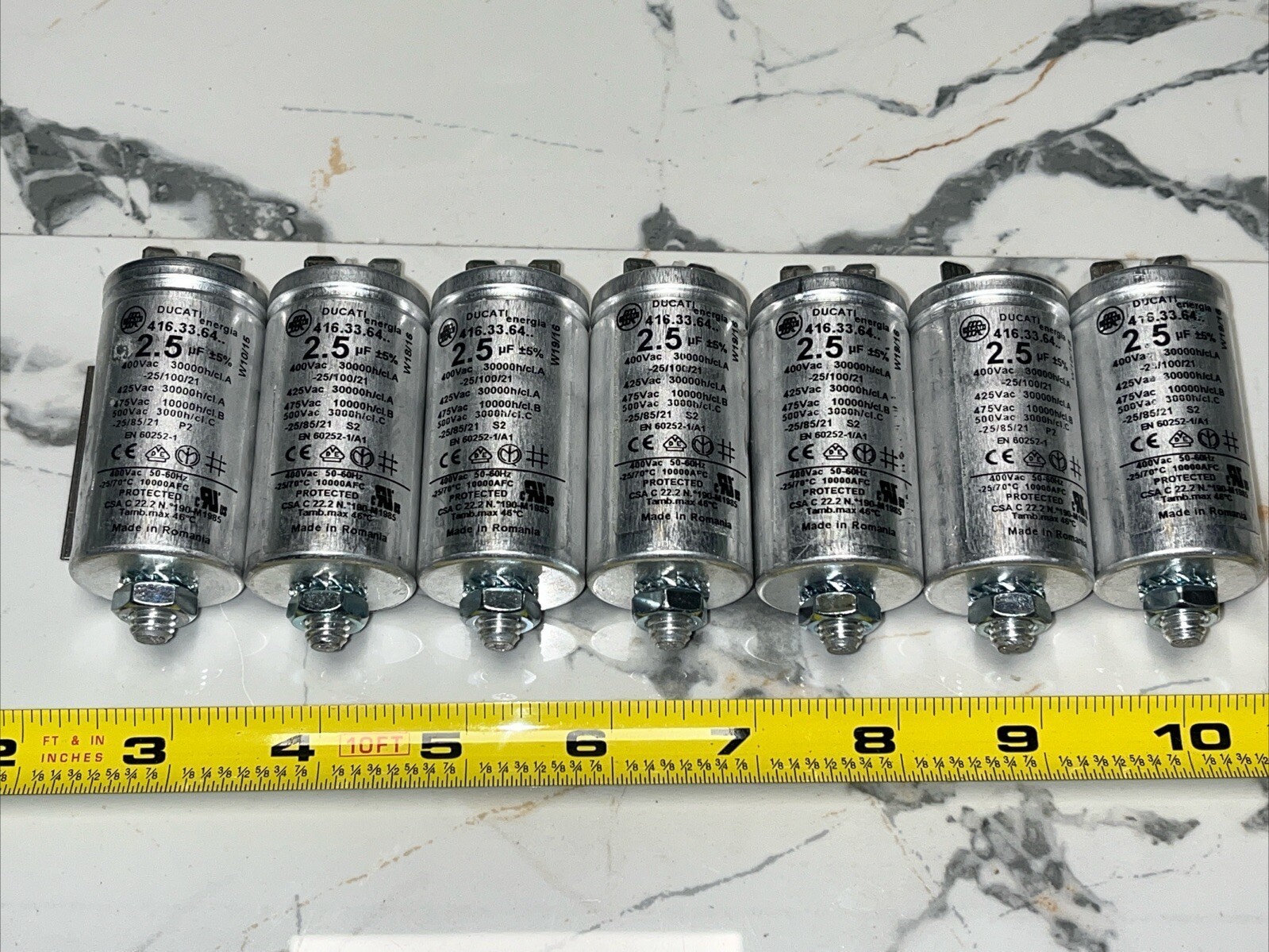 7 QTY! BULK LOT- Ducati Energia 2.5 UF +5% Run capacitor 416.33.64 400 Vac —NEW