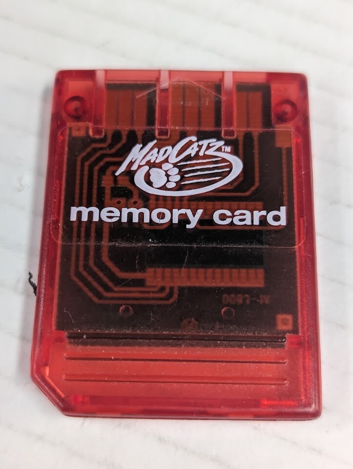 Madcatz Madcats red Memory Card PS1/PS2 tested / works