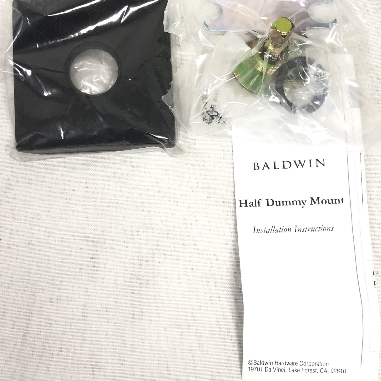 Baldwin R017.190.IDM Half Dummy Rose Mount New Satin Black Door Hardware