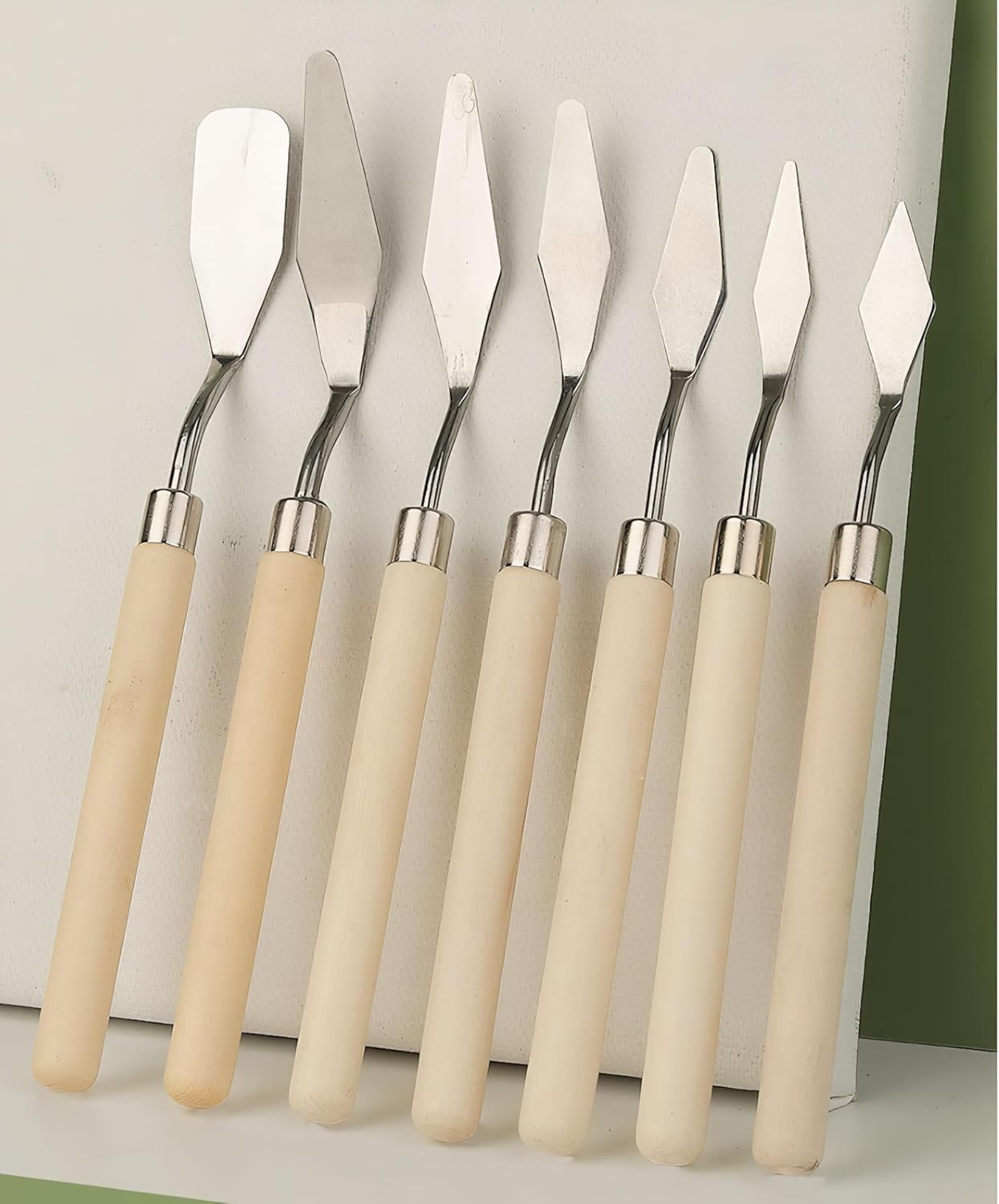 Palette Knife Set, Stainl Steel Painting Knives with Wood Handles for
