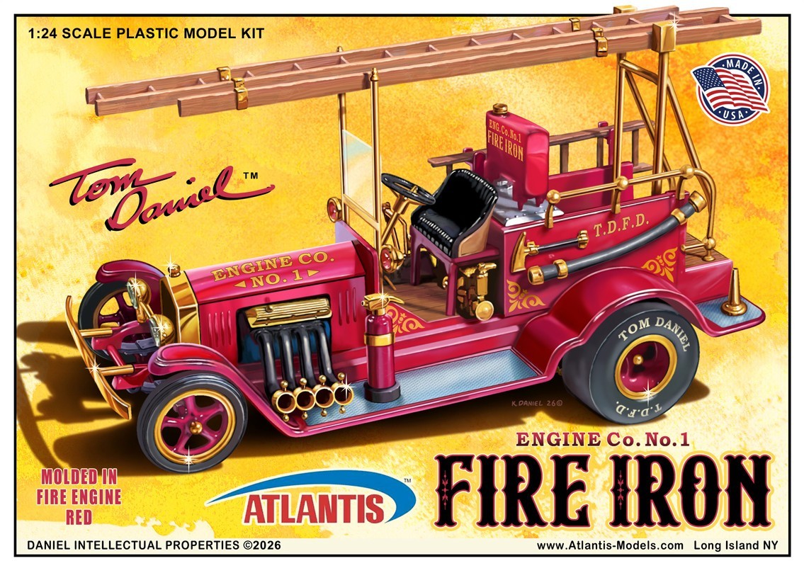 FIRE IRON OLD TIME FIRE ENGINE  TOM MCDANIEL  1/24 scale Atlantis mint in  box