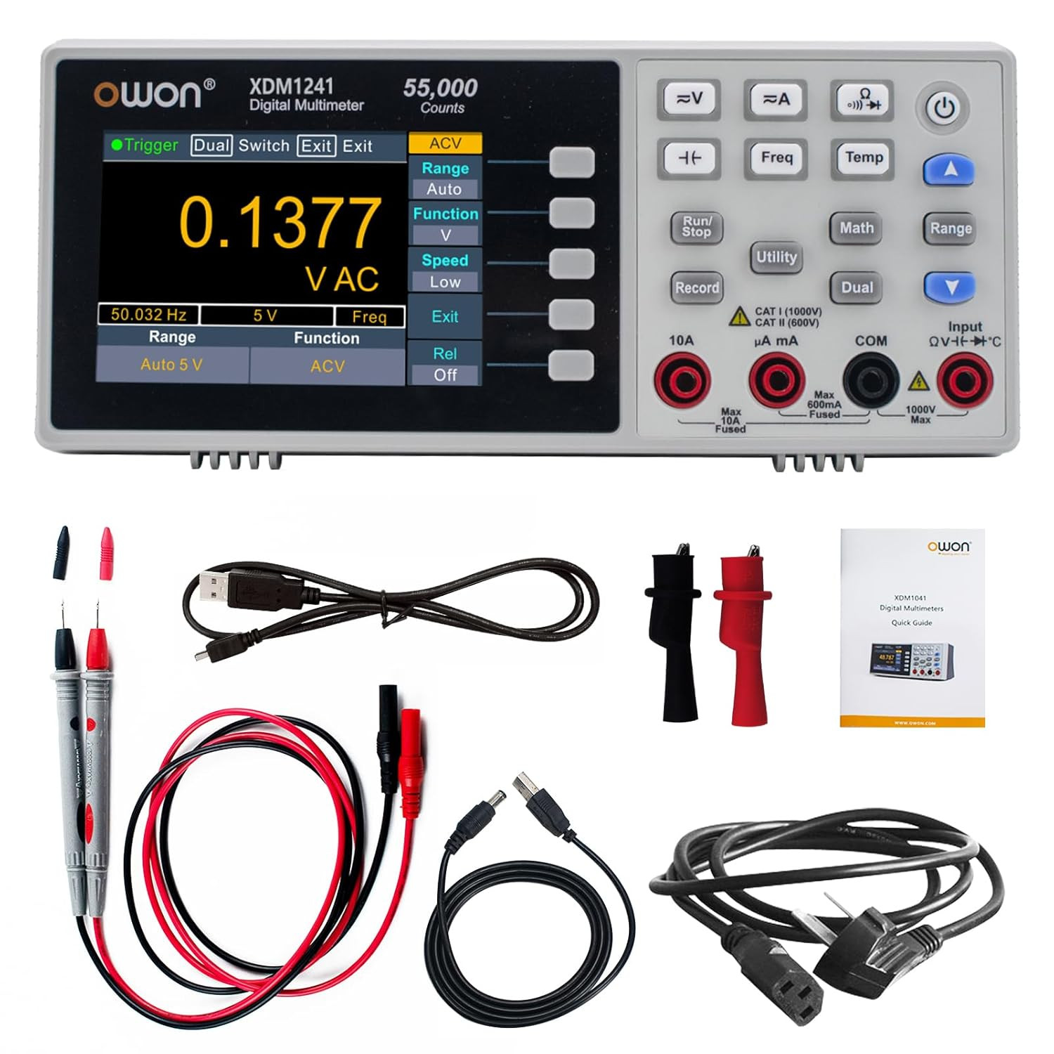 XDM1241 Mini Digital Multimeter with True RMS & LCD for Precision Testing