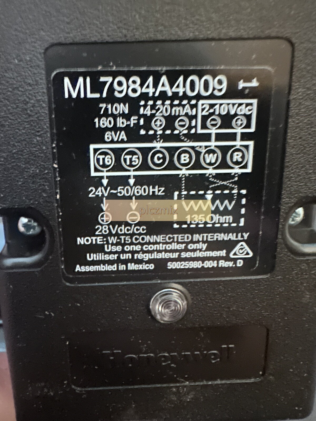 Honeywell ML7984A4009 Linear Stroke Valve Actuator