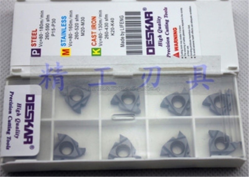 10Pcs New AG55 Lda 16Er For Steel/Stainless Steel Carbide Threading Inserts pp
