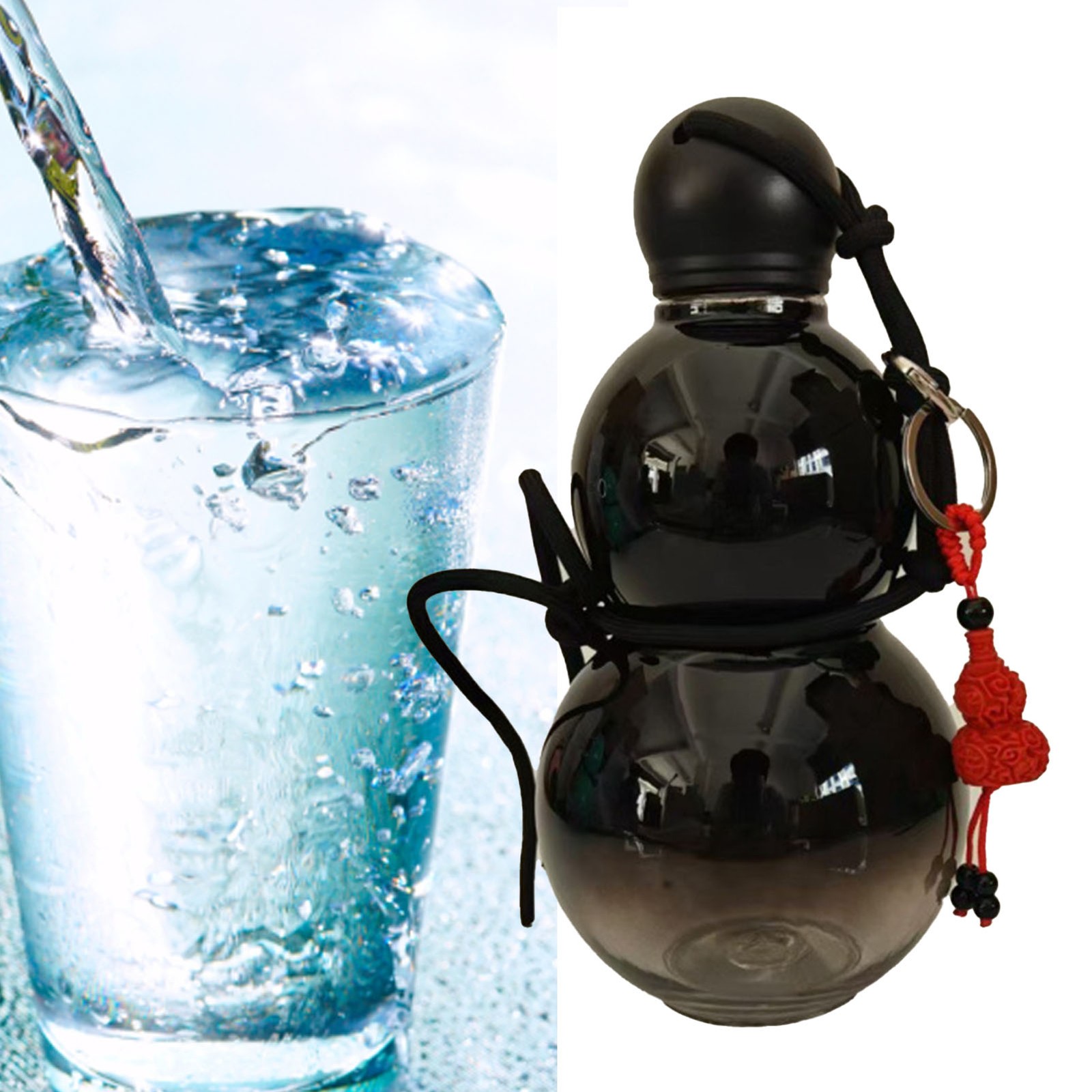 ↑Gourd Style Water Bottle PC 800ml Insulated Chinese Retro Portable Sports Water
