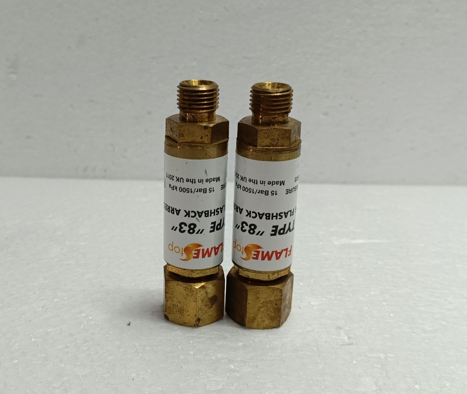 Wescol Type 83 Oxygen Regulator Flashback Arrestor Pair - New