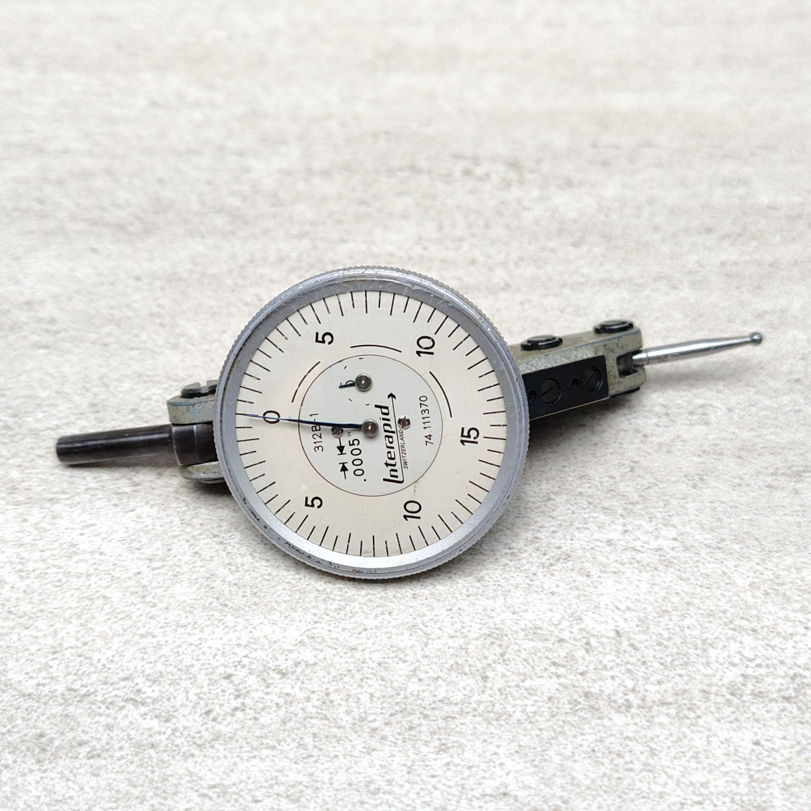 Interapid 312B-1, 74-111370 Dial Test Indicator .0005", Swiss Made