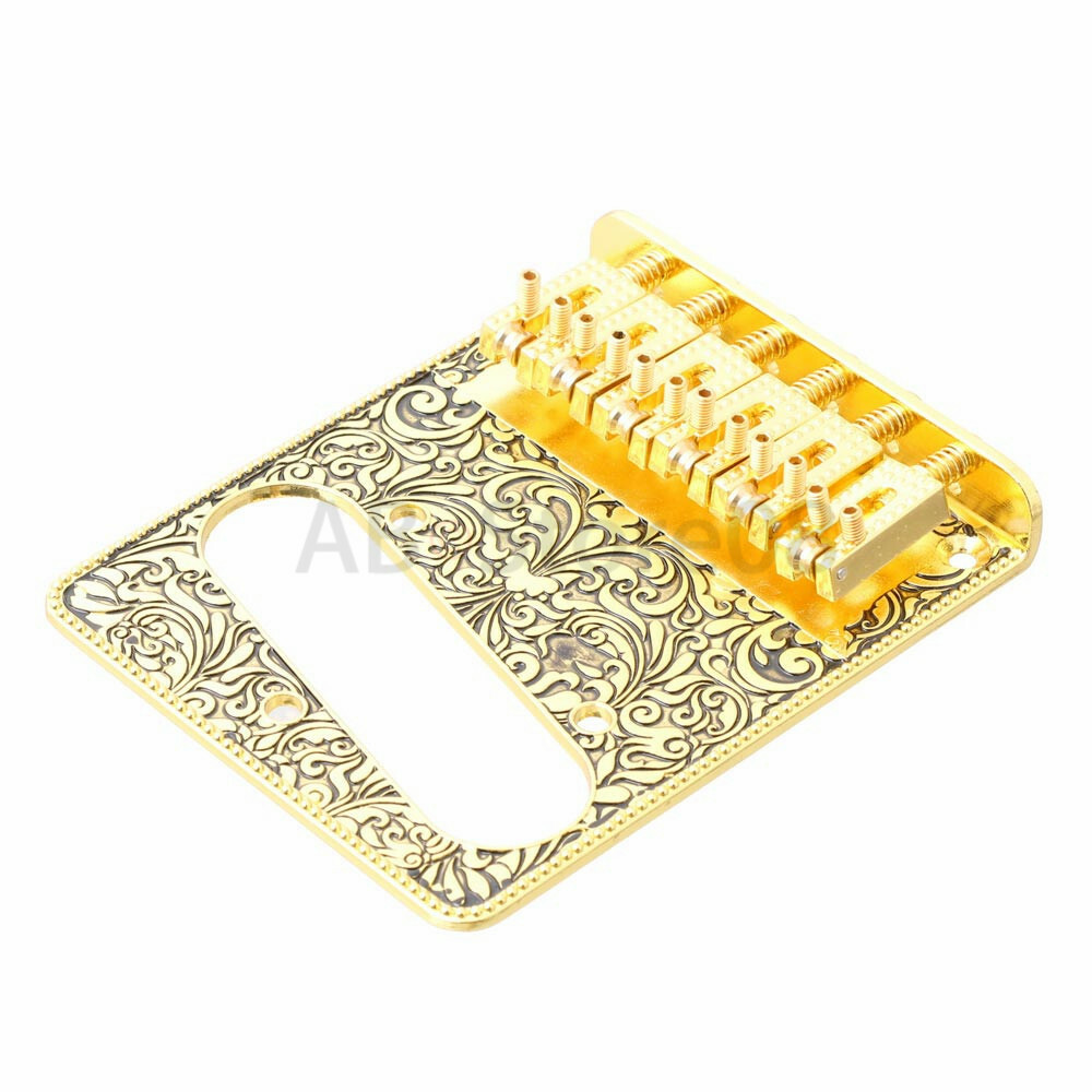 6 String Roller Saddle Bridge Plate Carving Surface for Tele Guitar