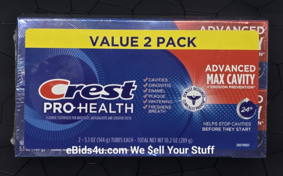 Two 2 Crest Pro-Health Advanced Max Cavity + Erosion Prevention Toothpaste 5.1oz