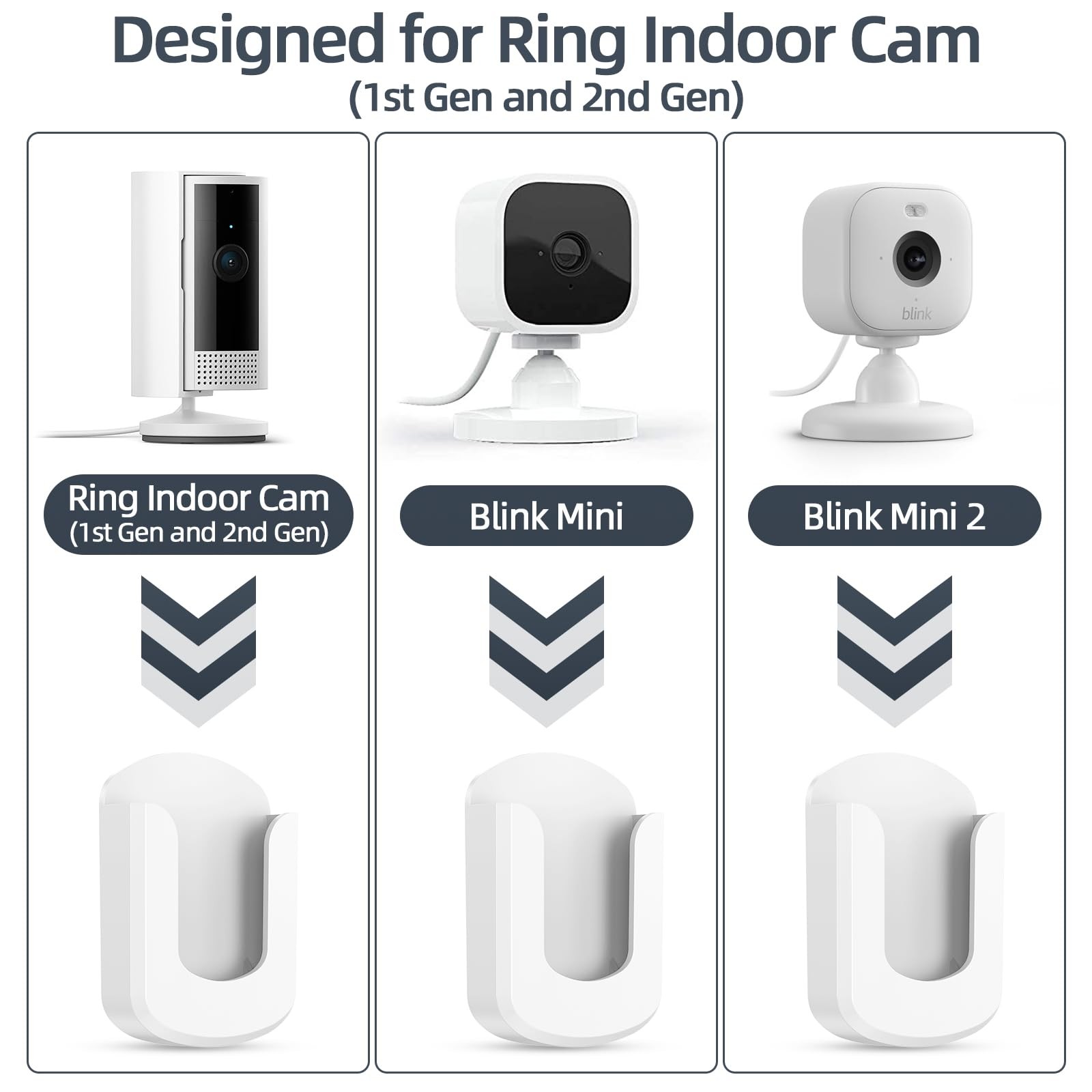 No Drill Ring Indoor Cam Adhesive Wall Mount Bracket - No Screws Needed, Easy...