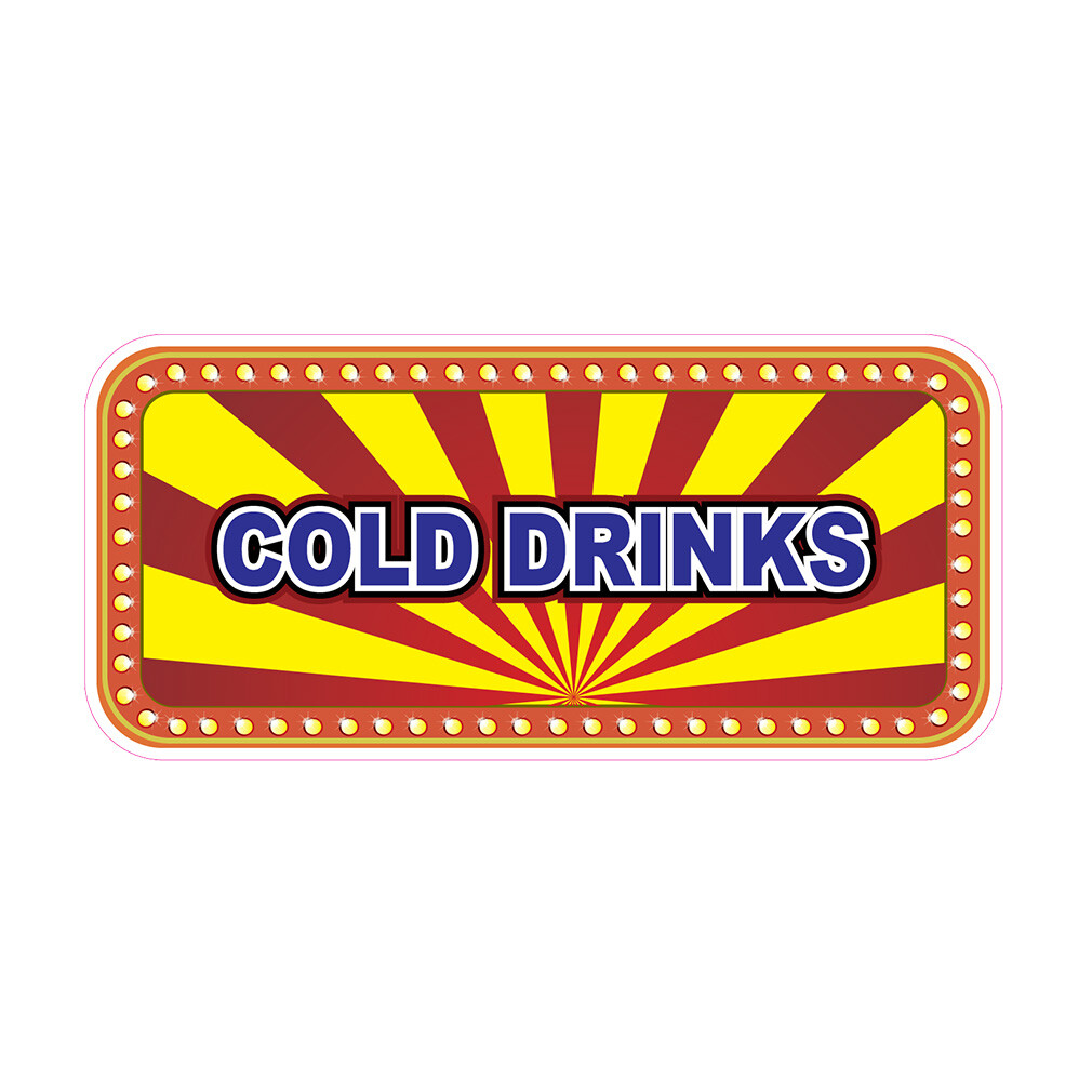 Food Truck Decals Cold Drinks Restaurant & Food Concession Concession Sign Red